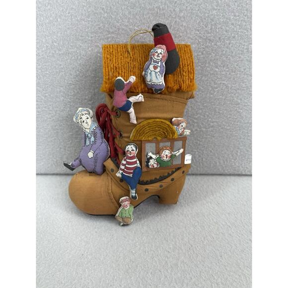 VTG T&R Floyd Old Lady Lived in a Shoe Plush Ornament 1989 Christma - Picture 2 of 9